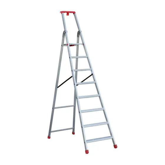 Eurostep-podestový rebrík PRO model 870 hliník - počet schodíkov: 8, výška platformy (m): 1,83, pracovná výška (m): 3,63, hmotnosť (kg): 9,5