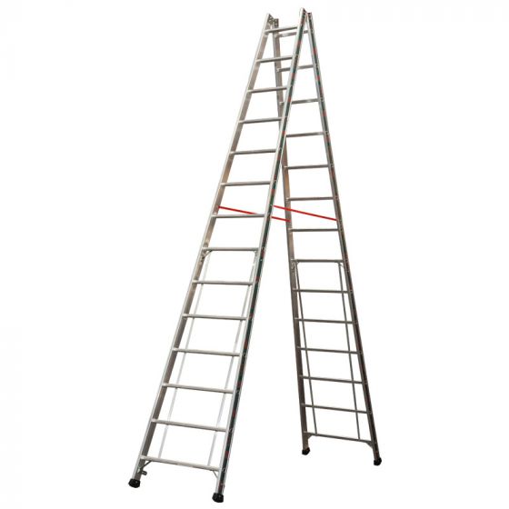 Euro-Profi Hliníkový stojací rebrík Mod. S305 - Počet priečok: 2 x 14,  Dĺžka ca. m: 4,10