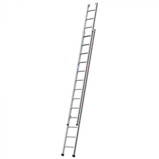 Euro-Profi Výsuvný rebrík 2-dielny Mod. S302 - Počet priečok: 2 x 13,  Dĺžka min. ca. m: 3,85,  Dĺžka max. ca. m: 6,60,  max. pracovná výška: 7,60, Produkcia: 2017