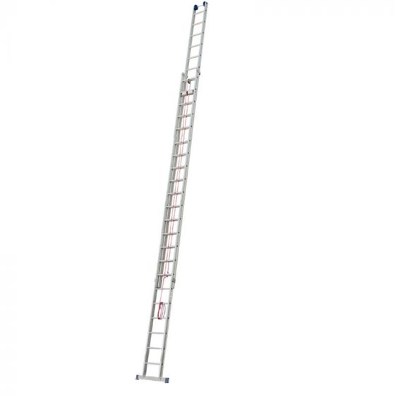 Goldpunkt Výsuvný rebrík s lanom 2-dielny Mod. 700 - Počet priečok: 2 x 22, Dĺžka min. ca. m: 6,38, Dĺžka max. ca. m: 11,40, max. pracovná výška: 12,01