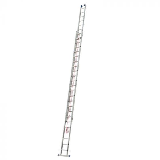 Goldpunkt Výsuvný rebrík s lanom 2-dielny Mod. 700 - Počet priečok: 2 x 14, Dĺžka min. ca. m: 6,92, Dĺžka max. ca. m: 12,52, max. pracovná výška: 13,09