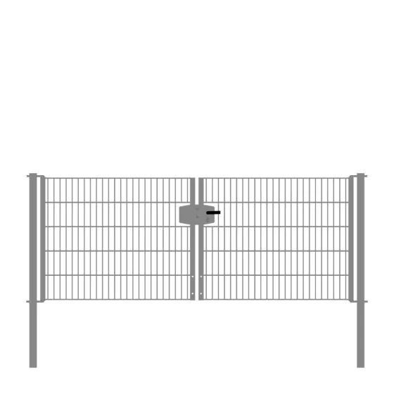 Mriežkové brány 2-krídlové, šírka priechodu 271 cm - pozinkované a. vrstva: pozinkované, výška cm: 103,  šírka v cm: 271, Hmotnosť v kg: 40,93