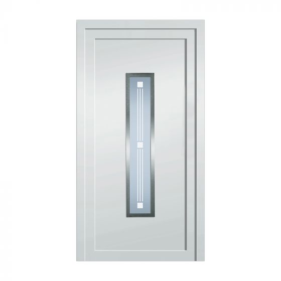 Plastové dvere / Vchodové dvere Mod. Modern 4 - 1000 x 2100 mm (šírka x výška), Doraz: vo vnútri vpravo - DIN pravé