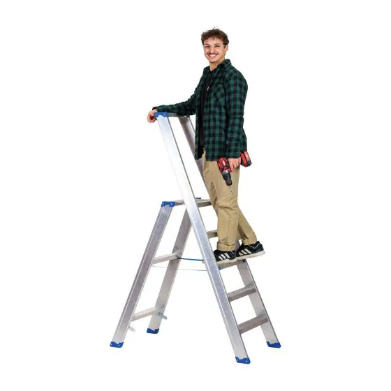 Stojací rebrík s hliníkovými schodíkmi Mod. PL