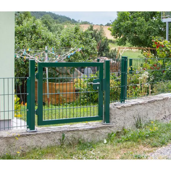 Rúrová krídlova brána Vario 1 krídlová - Meno: Brána zelená, výška v cm: 123, šírka v cm: 112, prechodná šírka: 100

