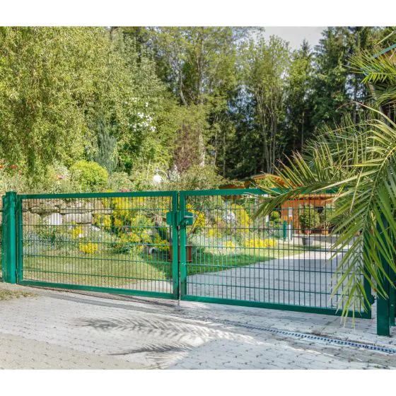 Rúrová krídlova brána Vario 2 krídlová - oznacenie:zelená alebo antracit, výka v cm: 103, celková írka v cm: 366, priechod v cm: 350