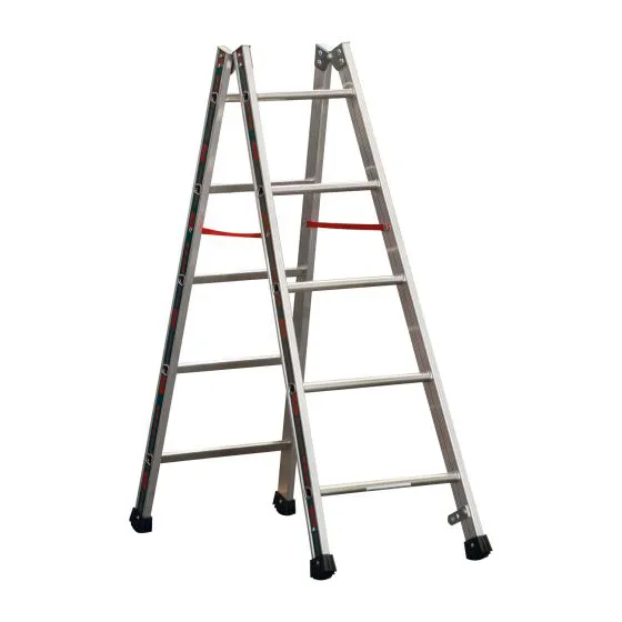 Euro-Profi Hliníkový stojací rebrík Mod. S305 - Počet priečok: 2 x 5, Dĺžka ca. m: 1,55