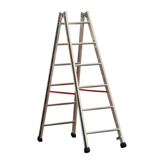 Euro-Profi Hliníkový stojací rebrík Mod. S305 - Počet priečok: 2 x 6, Dĺžka ca. m: 1,80