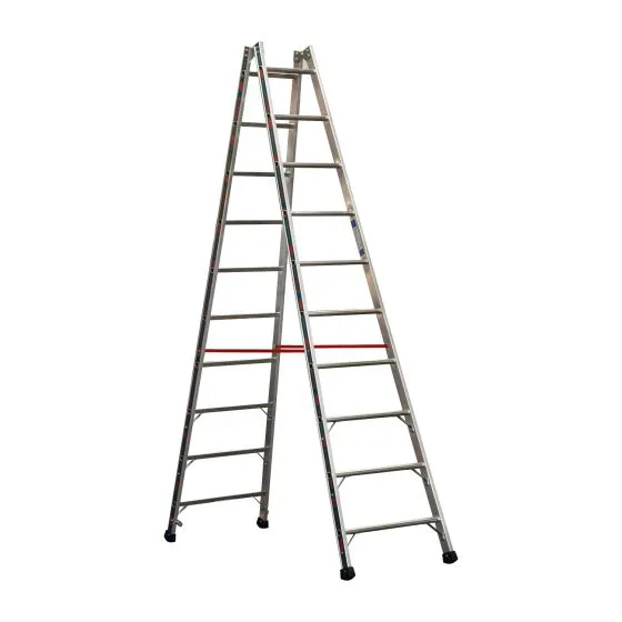 Euro-Profi Hliníkový stojací rebrík Mod. S305 - Počet priečok: 2 x 10,  Dĺžka ca. m: 2,95