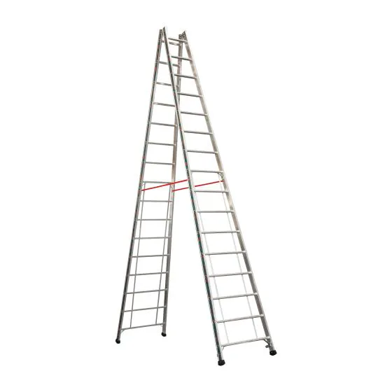 Euro-Profi Hliníkový stojací rebrík Mod. S305 - Počet priečok: 2 x 16, Dĺžka ca. m: 4,65