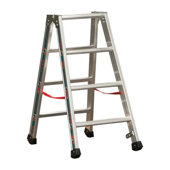 Euro-Profi Stojací rebrík s hliníkovými schodíkmi Mod. S30577 - Počet priečok: 2x4, Dĺžka max. ca. m: 1,00