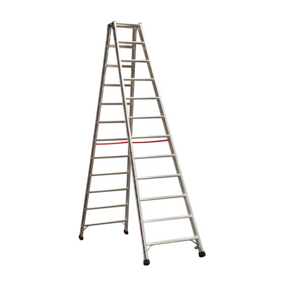 Euro-Profi Stojací rebrík s hliníkovými schodíkmi Mod. S30577 - Počet priečok: 2x12, Dĺžka max. ca. m: 3,00