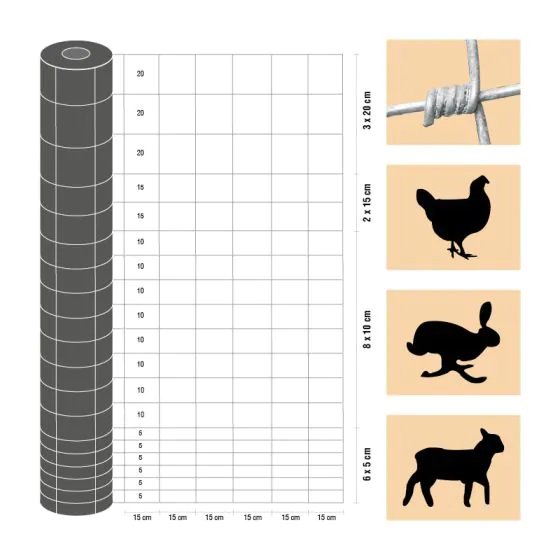 Taurus - ľahký - výška: 200 cm,  počet horizontálnych drôtov: 20,  hmotnosť: 45 kg