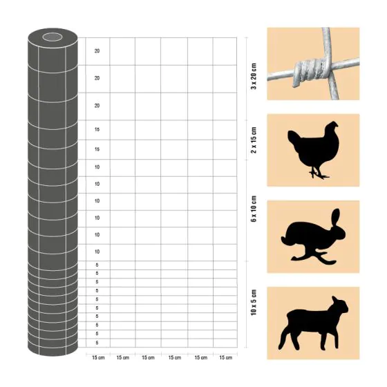 Taurus - ľahký - výška: 200 cm,  počet horizontálnych drôtov: 22,  hmotnosť: 50 kg