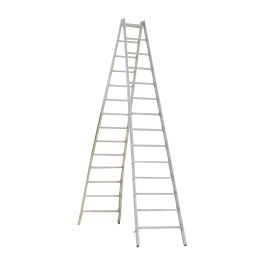 Hliníkový stojací rebrík Mod. 000 - Počet priečok: 2 x 14, Dĺžka ca. m: 4,02