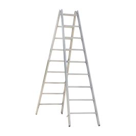 Hliníkový stojací rebrík Mod. 000 - Počet priečok: 2 x 9, Dĺžka ca. m: 2,68
