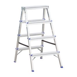 Dvojitý stojací rebrík - Počet priečok: 2 x 4, Výška platformy: 0,86 m, Hmotnosť kg ca.: 4,2