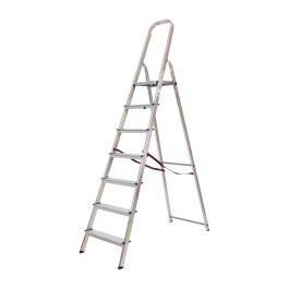 Rebrík pre domácnosť s podperným madlom Mod. KH - Počet priečok: 7, Výška platformy: 1,42, Rozmer profilov: 50 x 20