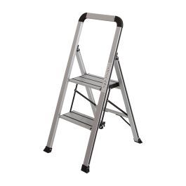 Hliníkový sklápací rebrík Mod. KLT - Počet Stupňov: 2, Výška vrchného stupňa: 48 cm