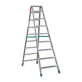 Hliníkový stojací rebrík so širokým nášlapom Light Star - počet schodíkov: 9