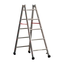 Euro-Profi Hliníkový stojací rebrík Mod. S305 - Počet priečok: 2 x 5, Dĺžka ca. m: 1,55