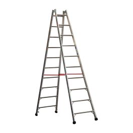 Euro-Profi Hliníkový stojací rebrík Mod. S305 - Počet priečok: 2 x 10, Dĺžka ca. m: 2,95