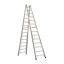 Euro-Profi Hliníkový stojací rebrík Mod. S305 - Počet priečok: 2 x 14, Dĺžka ca. m: 4,10