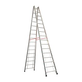 Euro-Profi Hliníkový stojací rebrík Mod. S305 - Počet priečok: 2 x 16, Dĺžka ca. m: 4,65