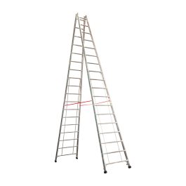 Euro-Profi Hliníkový stojací rebrík Mod. S305 - Počet priečok: 2 x 18, Dĺžka ca. m: 5,20