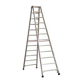 Euro-Profi Stojací rebrík s hliníkovými schodíkmi Mod. S30577 - Počet priečok: 2x12, Dĺžka max. ca. m: 3,00