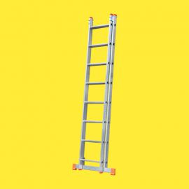 Hliníkový, posuvný rebrík, 2-dielny 2. možnosť - počet priečok:2 x 8, počet priečok:2,27, dĺžka max. ca. (m):3,39, Max. pracovná výška ca. (m):4,10