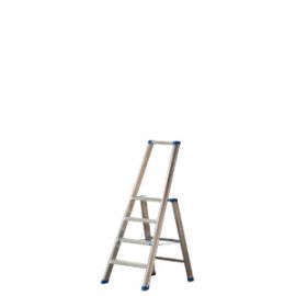 Stojací rebrík s hliníkovými schodíkmi Mod. PL - Počet schodov: 4, Výška po platformu: 0,85, Celková výška: 1,50, Spodné rozloženie m: 0,50
