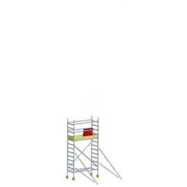 Hliníkové pojazdné lešenie Model D - Dĺžka lešenia šírka: 1,80 m  0,70 m, Pracovná výška: 4,30 m, Výška lešenia: 3,30 m