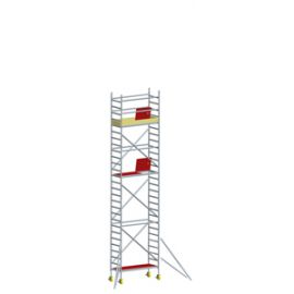 Hliníkové pojazdné lešenie Model D - Dĺžka lešenia šírka: 1,80 m  0,70 m, Pracovná výška: 8,30 m, Výška lešenia: 7,30 m