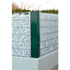 Plechy pre rohy gabionovej steny EASY, Plechová výplň - výška: 123 cm,  verzia: potiahnuté v zelenej
