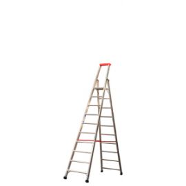 Euro-Profi Stojací rebrík s hliníkovými schodíkmi Mod. S32577 - Počet stupňov: 10,  Dĺžka (m): 3,15,  Výška platformy (m): 2,30,  Spodná šírka (m): 0,67
