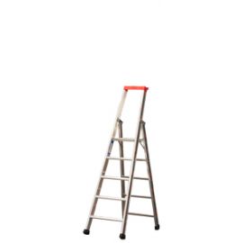 Euro-Profi Stojací rebrík s hliníkovými schodíkmi Mod. S32577 - Počet stupňov: 5,  Dĺžka (m): 1,90,  Výška platformy (m):1,20,  Spodná šírka (m): 0,52
