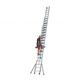Priemyselný výsuvný rebrík s lanom 3-dielny, Mod. 0733 - Počet priečok: 3 x 20,  Dĺžka min. ca. m: 5,8,  Dĺžka max. ca. m: 14,2,  Hmotnosť ca. kg: 57,4