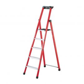 Sklolaminátový stojací rebrík s odkladacou miskou Mod. 4372 - Počet priečok: 4,  Výška platformy cm: 91,  Pracovná výška cm: 281,  Hmotnosť ca. kg: 6,2