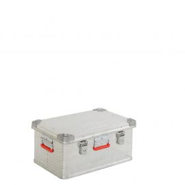 Hliníkový prepravný box Priemyselné prevedenie - Vonkajšie rozmery Dĺžka x šírka x Výška (mm):582x385x277, Vnútorné rozmery  Dĺžka x šírka x Výška (mm): 550x350x245, Objem l: 47