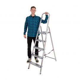 Rebrík pre domácnosť s podperným madlom Mod. KH