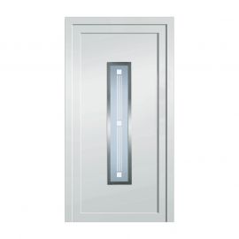 Plastové dvere / Vchodové dvere Mod. Modern 4 - 1000 x 2100 mm (šírka x výška), Doraz: vo vnútri ľavý - DIN ľavý