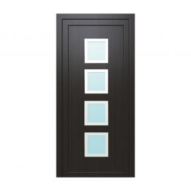 Plastové dvere / Vchodové dvere Mod. Quattro - 1000 x 2100 mm (šírka x výška), Doraz: vo vnútri vpravo - DIN pravé