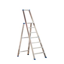 Stojací rebrík s hliníkovými schodíkmi Mod. PL - Počet schodov: 7, Výška po platformu: 1,49, Celková výška: 2,14, Spodné rozloženie m: 0,60