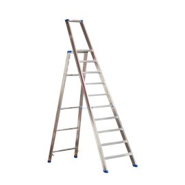 Stojací rebrík s hliníkovými schodíkmi Mod. PL - Počet schodov: 10, Výška po platformu: 2,13, Celková výška: 2,78, Spodné rozloženie m: 0,60