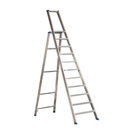 Stojací rebrík s hliníkovými schodíkmi Mod. PL - Počet schodov: 11, Výška po platformu: 2,33, Celková výška: 3,21, Spodné rozloženie m: 0,70