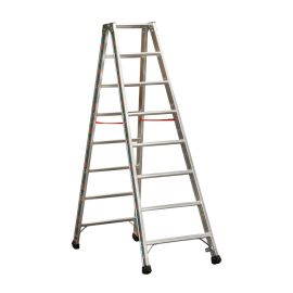 Euro-Profi Stojací rebrík s hliníkovými schodíkmi Mod. S30577 - Počet priečok: 2x8, Dĺžka max. ca. m: 2,00