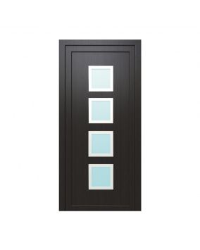 Plastové dvere / Vchodové dvere Mod. Quattro - 1000 x 2100 mm (šírka x výška), Doraz: vo vnútri ľavý - DIN ľavý
