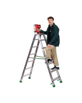 Hliníkový stojací rebrík so širokým nášlapom Light Star