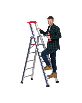 Euro-Profi Stojací rebrík s hliníkovými schodíkmi Mod. S32577
